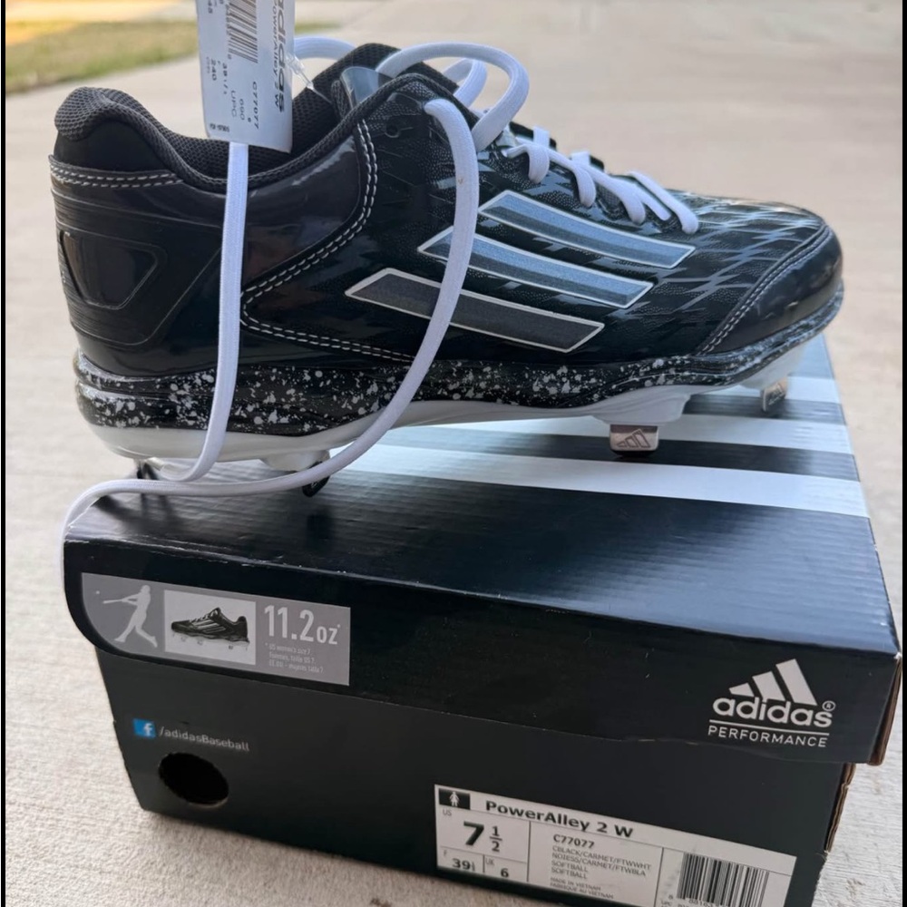 Adidas PowerAlley 2 W Black and White Cleats
